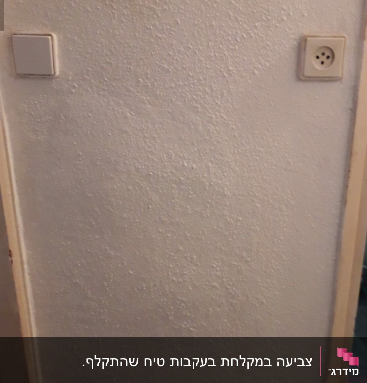 קיר מחוספס עם שקע ומתג חשמל